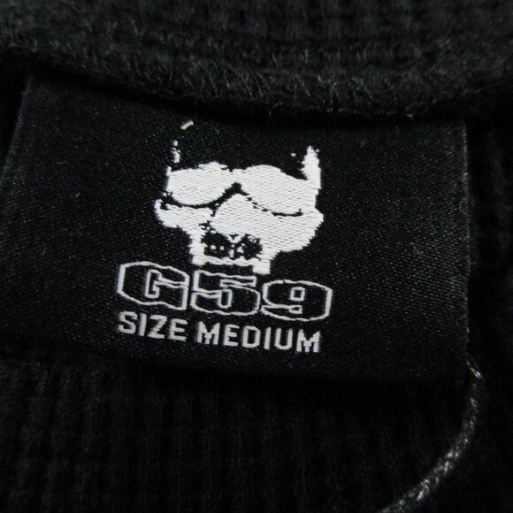 G59 Records Shirt Mens Medium Black Thermal Waffle Knit CrewLogo Suicideboys - Picture 5 of 10